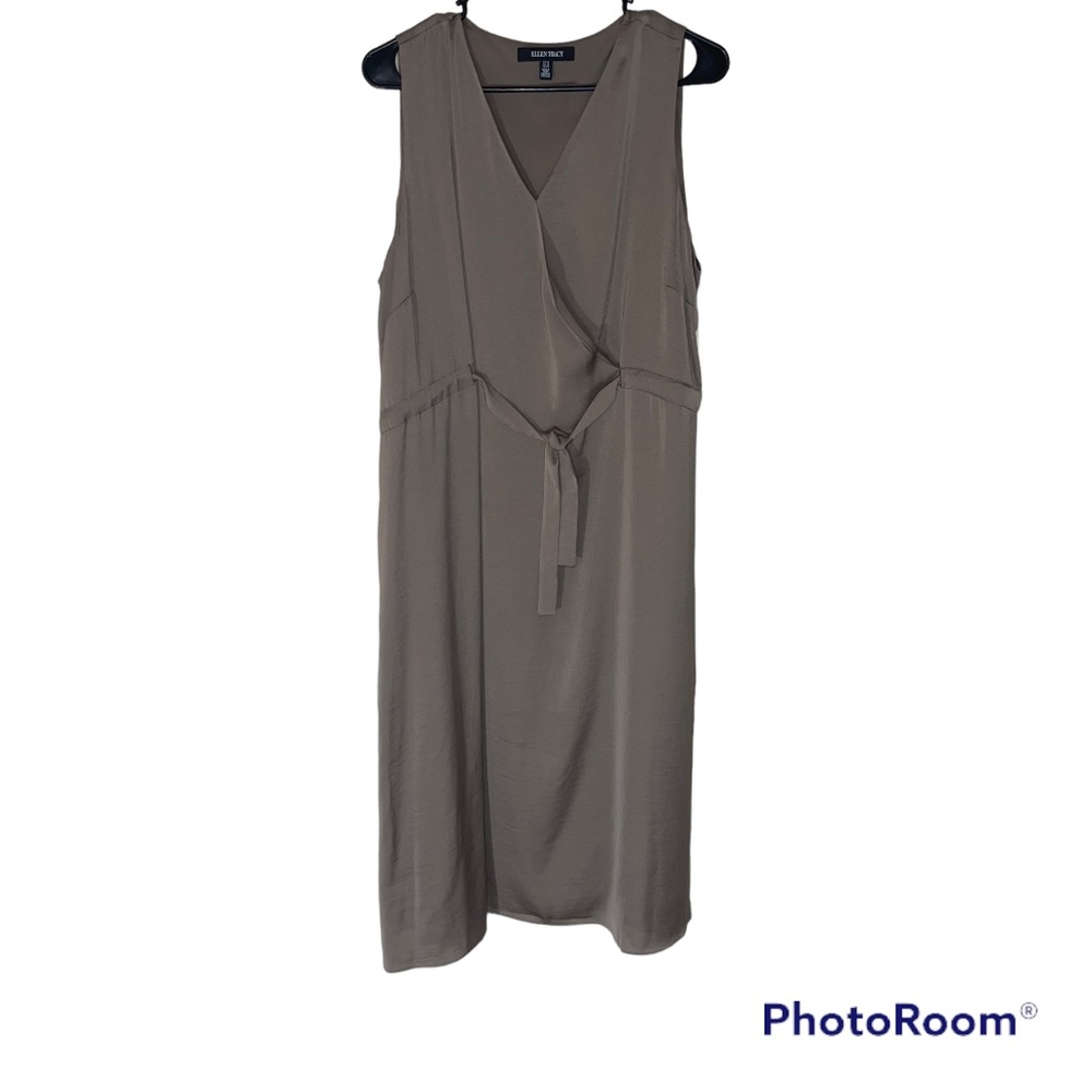 ellen tracy belted dress Sz 16 Sea grass